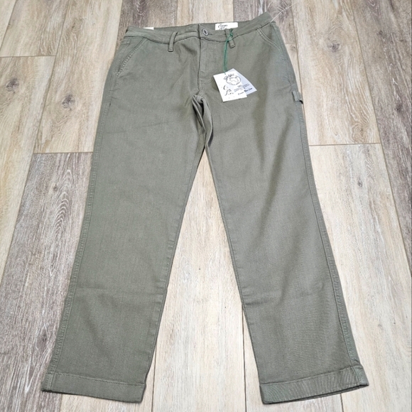 Cosmic Blue Love Stitch Fix Callie Cuffed Ankle Pants Green Women's 32 Petite - Picture 1 of 8